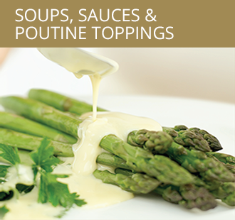 Soups, sauces and poutine toppings label